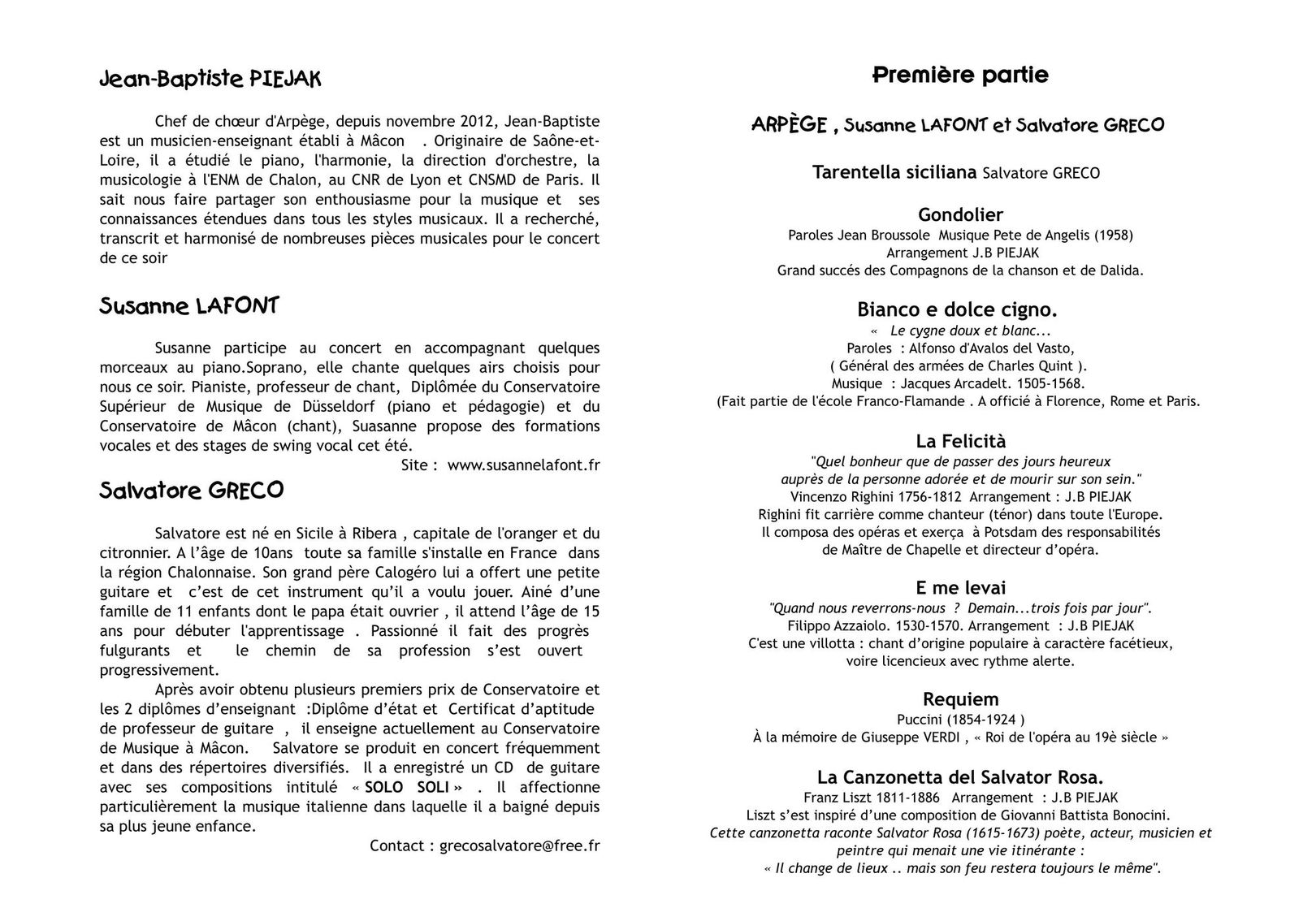 Concert Italie juin 2016 Programme 3